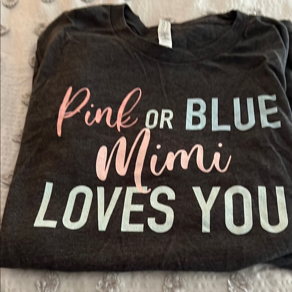 Graphic Tee with Pink and Blue Text